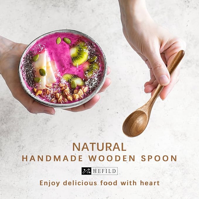 2 PCS Wooden Spoons for Honey, 6.7 inch Small Wooden Spoons - Image 4