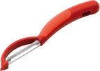 Kuhn Rikon Serrated Piranha “Swivel” Peeler 7.25” Red - Image 4