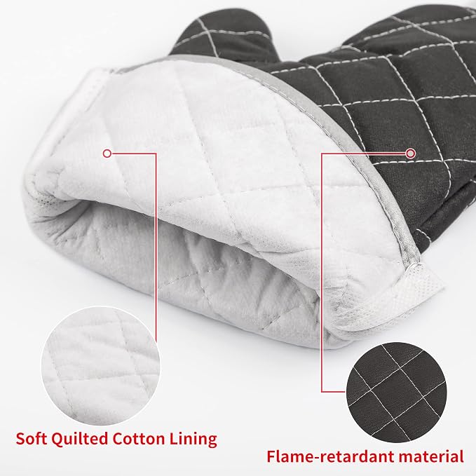 Oven Mitts Flame Retardant Mitts Heat Resistant to 425 °F 15 Inch Kitchen Mitt - Image 3