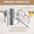 E-far Stainless Steel Saucepan Set - 2Qt & 3 Qt - Image 3