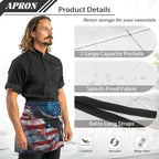 Server Apron with 3 Pockets, Waterproof Oil Waitress Waiter Half Apron - Image 6