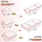 20 Pcs Clear Drawer Organizer, Adjustable Drawer Storage Box, 3-Size Desk - Image 2