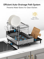 SUNLY 2 Tier Dish Drying Rack, Extra Large Dish Rack, Expandable Dish Racks - Image 5