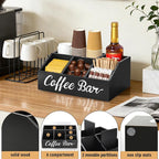 Coffee Station Organizer for Countertop, Wood Coffee Bar Organizer for - Image 5