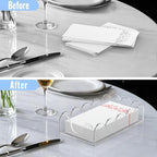 LUGUNU Clear Acrylic Napkin Holder – Scalloped Tray - Image 4
