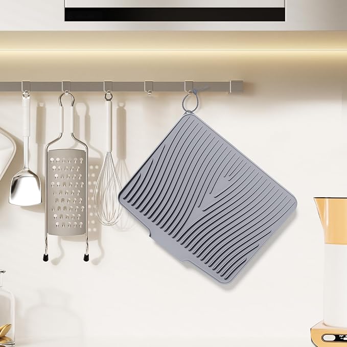 Silicone Dish Drying Mat for Kitchen Counter, Dish Drying Pad, Non-Slip Drain - Image 4