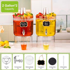 2 Gallon Beverage Dispenser for Parties 2 PACK, BPA-Free Drink Dispenser - Image 2