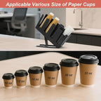 Paper Cup and Lid Holder with Straw Organizer, 4 Compartment Adjusting - Image 2