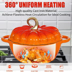 Pumpkin Enameled Cast Iron Dutch Oven - Image 4