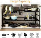 Pots and Pans Organizer Under Cabinet, Expandable Length, Adjustable Height - Image 6
