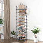 LANTEFUL 10 Tiers Tall Shoe Rack 20-25 Pairs Boots Organizer Storage Sturdy - Image 7