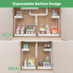 REALINN Under Sink Organizer, 2 Tier Expandable Under Cabinet Organizer - Image 3