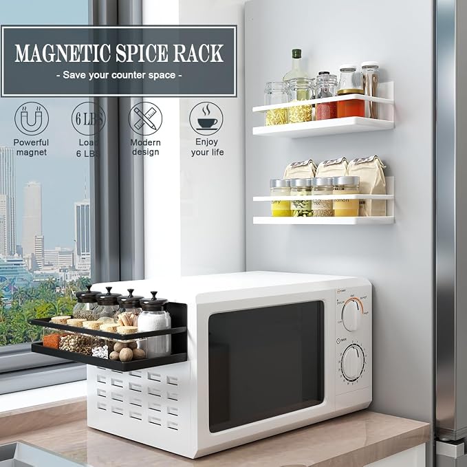 Magnetic Spice Rack Organizer Single Tier Refrigerator Spice Storage Shelf - Image 5