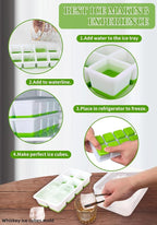 2 INCH Ice Cube Tray with Lid & Bin, Square Large Ice Cube Molds | ice trays - Image 7