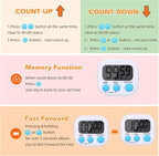 12 Pack Digital Kitchen Timers for Cooking, Small Magnetic Countdown Classroom - Image 6