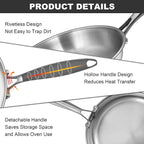 EWFEN Tri-Ply Stainless Steel Frying Pans Set, 8”/10”/12” Cooking pans - Image 6