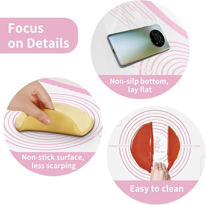 Silicone Pastry Mat for Dough Rolling, Extra Large Silicone Baking Mat - Image 6