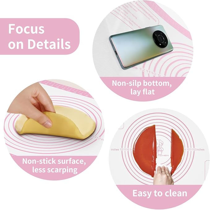 Non-stick Silicone Pastry Mat, Extra Large Baking Mat - Image 5