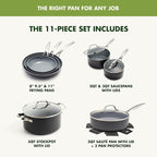 GreenPan Valencia Pro Ceramic Nonstick 11 Piece Cookware Set, Hard Anodized - Image 4