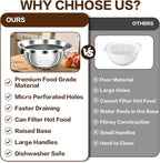 Stainless Steel Colander for Kitchen, 5 Quarts Stainless Steel Strainer - Image 6