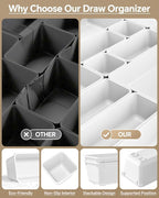 KEMETHY 25 PCS Plastic Drawer Organizers Set, 4 Sizes Vanity Organizer - Image 5