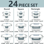 12 Pack Glass Food Storage Container Set - Image 2