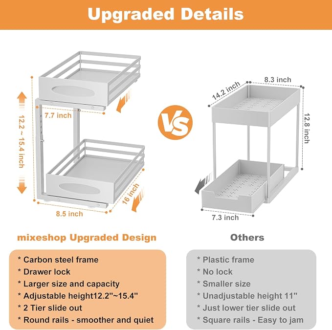 Under Sink Organizer, 2 Tier Under Sink Organizers and Storage, Adjustable - Image 4
