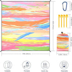 HIHOHO Beach Blanket Waterproof Sandproof Extra Large Beach Mat 79" X - Image 2