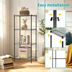 BestOffice | 4-Tier Wire Storage Shelves | 12"D x 18"W x 44"H | Black | - Image 6