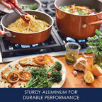 Rachael Ray Cucina Nonstick Cookware Pots and Pans Set, 12 Piece, Pumpkin Orange - Image 3
