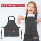 2 Pack Stripes Kids Apron, Kids Cooking Aprons - Image 3