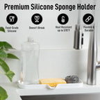 Zulay Kitchen Large Silicone Sponge Holder – Flexible Sink Organizer Tray - Image 2