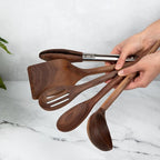 Salt & York 5-piece Walnut Wooden Kitchen Utensil Set - Image 8