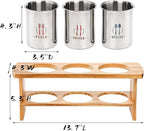 Lyellfe Silverware Holder for Countertop, Stainless Steel Cutlery Utensil - Image 2