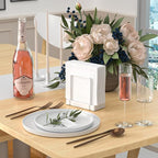 Napkin Holder for Table, Bamboo Iron Standing Napkin Dispenser for Kitchen - Image 2