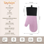 Silicone Oven Mitts-13.6 in Extended Oven Mitts Heat Resistant 500F, Oven Gloves - Image 5