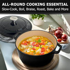 MUELLER HOME 4.5 QT Enameled Cast Iron Dutch Oven, Heavy-Duty Casserole Dish - Image 6