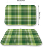 St. Patrick's Day Dish Drying Mat 18 x 24 Inch Green Buffalo Plaid Drying Mat - Image 4