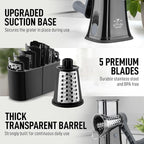 Zulay Kitchen Rotary Cheese Grater 5 Blade Cheese Shredder - Image 7