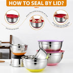 CHAREADA Mixing Bowls with Airtight Lids, Size 4.5, 0.7 qt, Fit - Image 3