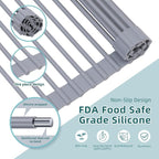 Ohuhu Over Sink Dish Drying Rack, Silicone Wrapped 17.6" W x 15.4" L Large Over - Image 4