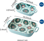 ONCCI Ceramic Baking Dish Set, 2-Piece Hand-painted Porcelain Rectangular - Image 2