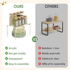 Delamu Clear Kitchen Cabinet Organizer, Stackable Cabinet Shelf - Image 4