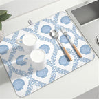 Summer Sea Shell Drying Mat 24x18 Inch, Light Blue Drying Mat - Image 7