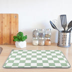 Zonon Green Checkered Dish Drying Mat - Image 7