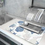Summer Navy Blue Dish Drying Mat - Image 5
