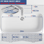 Faucet Mat for Kitchen Sink – 24” x 5.1” Extra-Long Silicone Splash Guard - Image 2