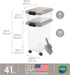 IRIS USA 30 lbs & 11 lbs Combo Airtight Dog Food Storage Container, Stackable - Image 3