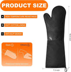 Extra Long Silicone Oven Mitts, Heat Resistant Oven Gloves - Image 2