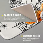 Giwawa Happy Halloween Dish Drying Mat 16"x18" Spooky Colorful Pumpkins - Image 3